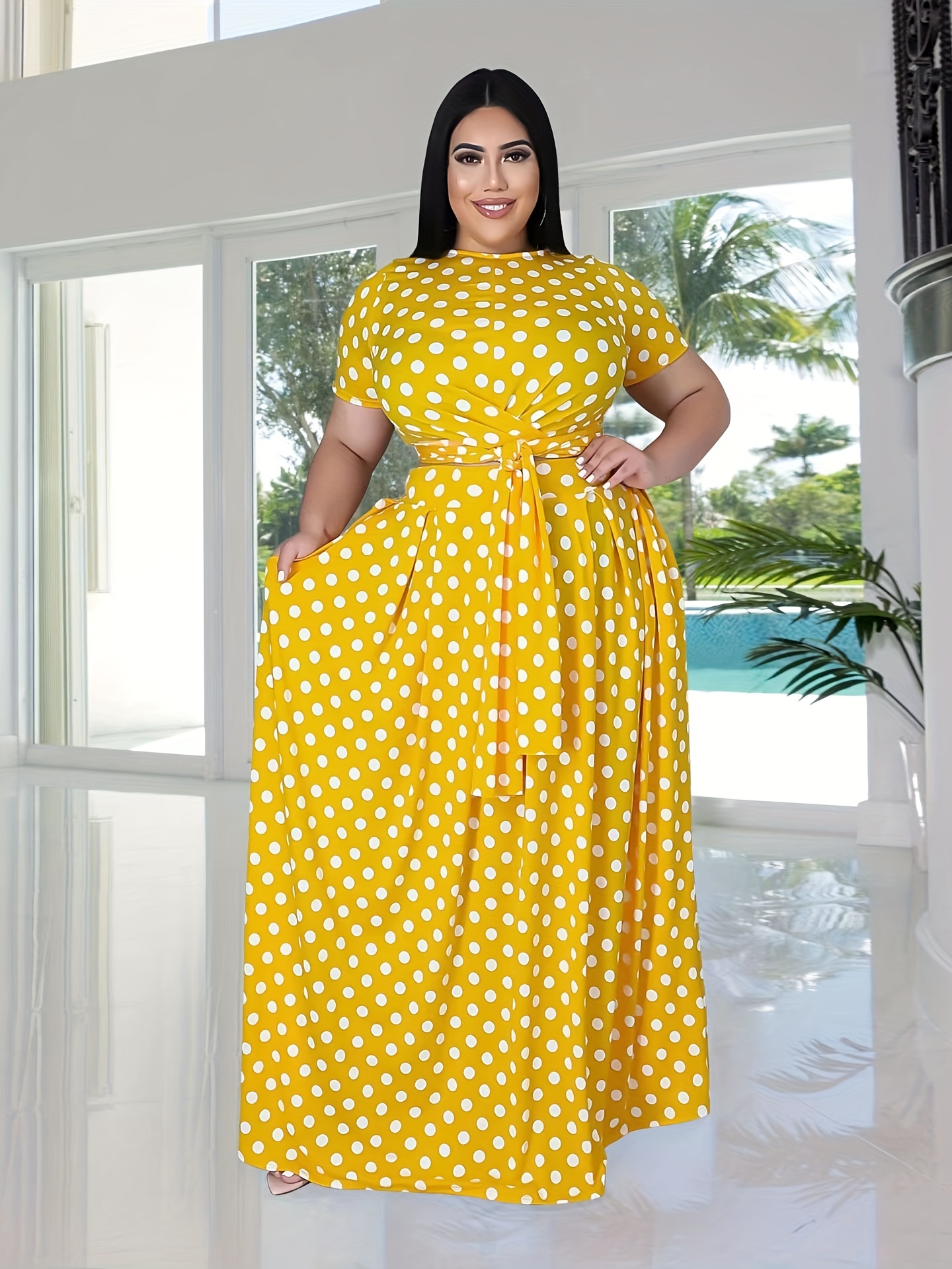 Yellow plus store size maxi skirt