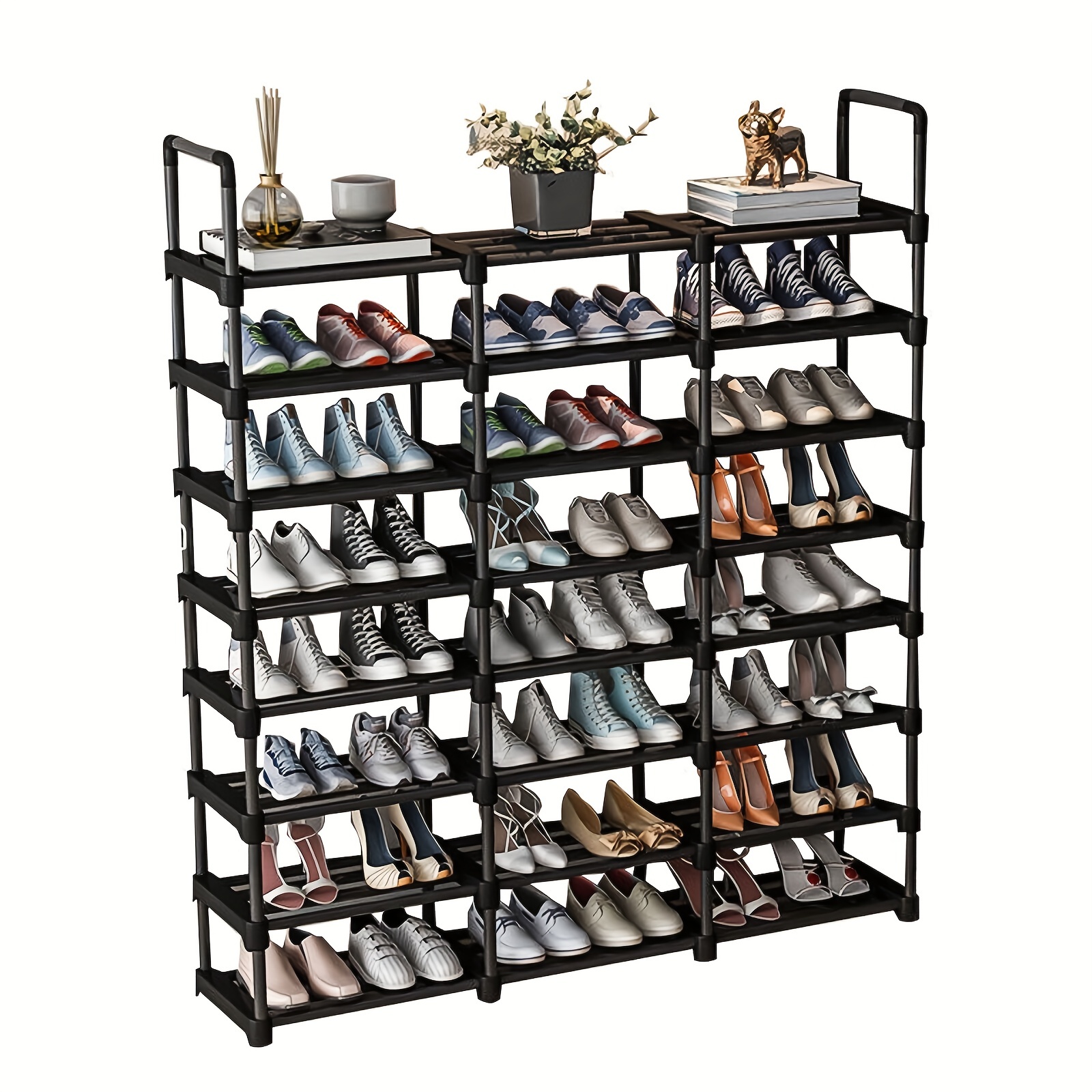 1pc Metal Shoe Rack, About 42/48 Pair Of Shoes Organizer, 3 Row 7/8 Tier  Shoe Storage Shelf, Suitable For Home Entryway Office And Dorm, Space  Saving