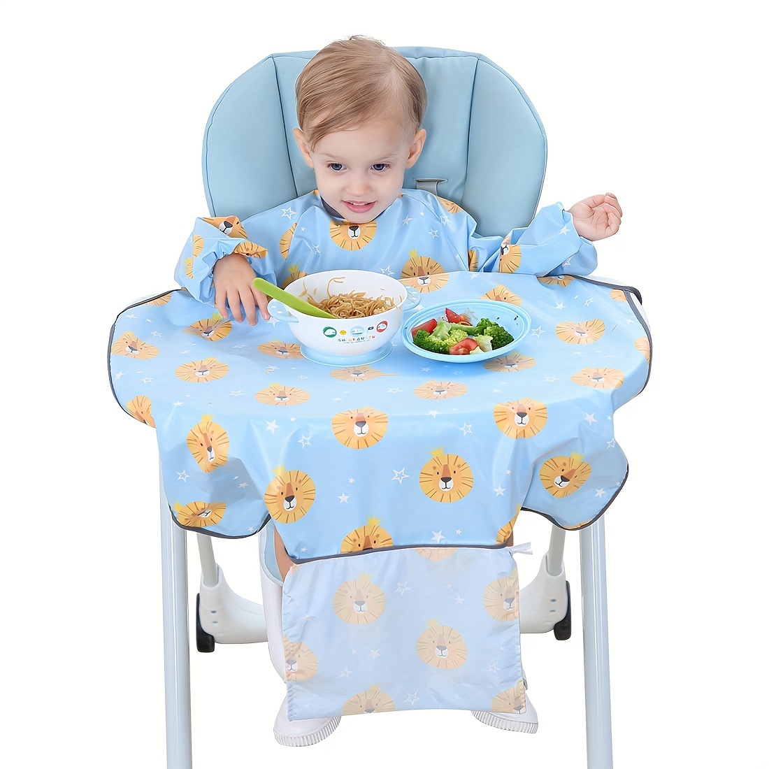 Baby Products Online - Food Catcher Jumpsuit Apron with sleeves attaches to  a baby chair tray - Tidy Tot bib kit and tray. Baby detox apron is ideal  for a leading baby