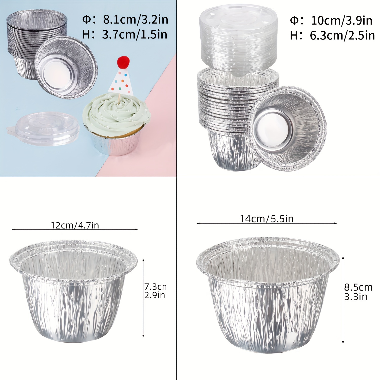 20 Piezas/30 Piezas Tazas Hornear Vasos Papel Aluminio - Temu