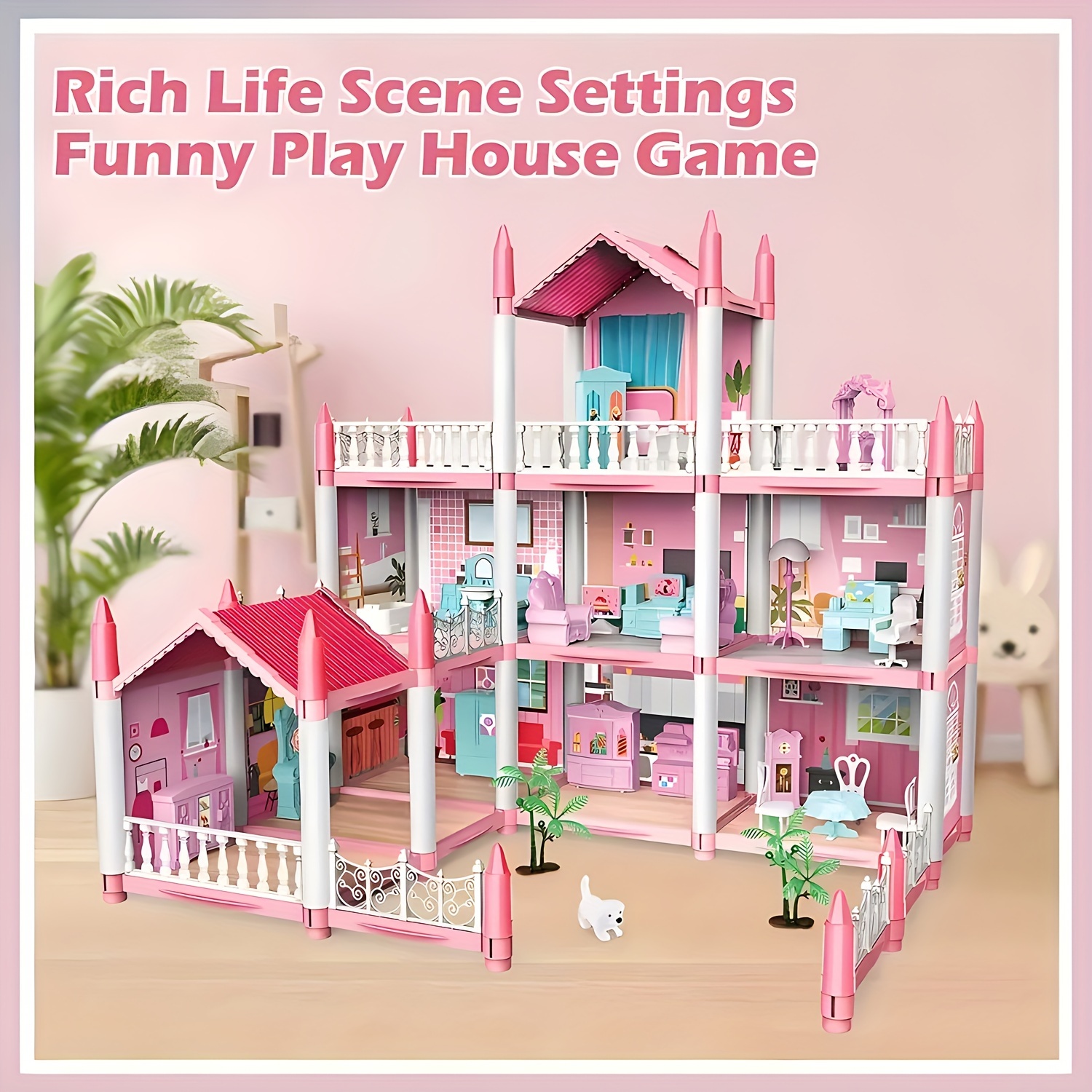 Children's Toy House, Girl Princess Villa Castle, Girl Doll Game House,  Equipped With Self-designed Furniture Accessories - Suitable For Birthday  Gifts For Girls! Thanksgiving/christmas Gifts - Temu New Zealand