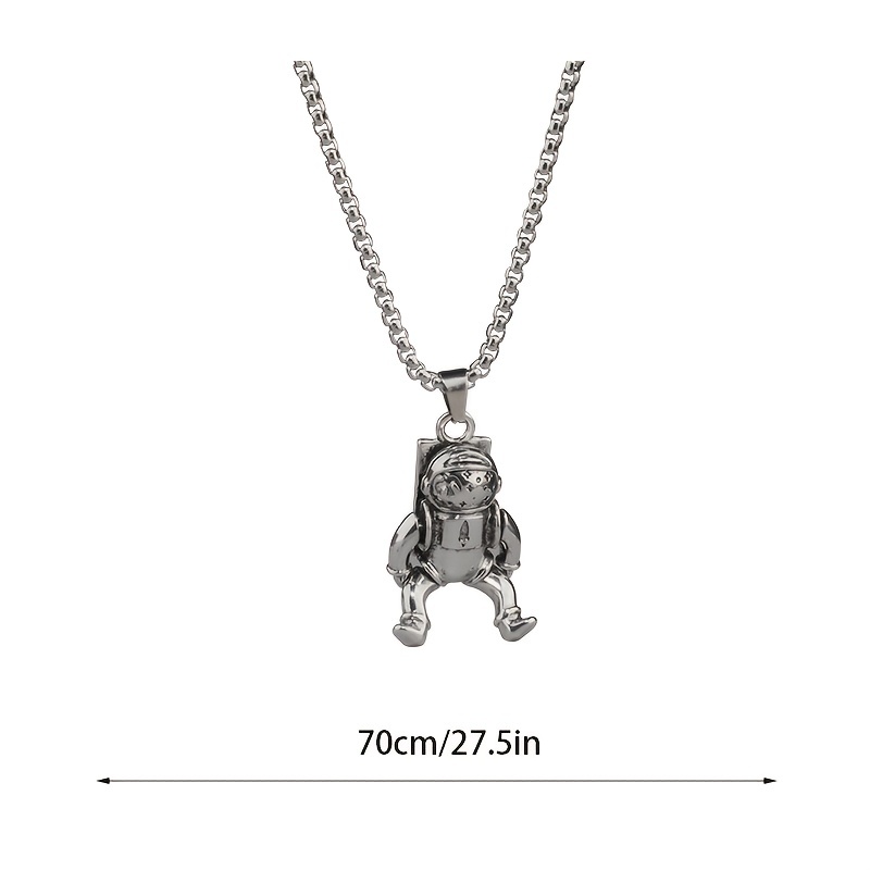 New Trendy Mens Backpack Astronaut Pendant Necklave Hip Hop Spaceman  Necklace Chain Jewelry, 24/7 Customer Service