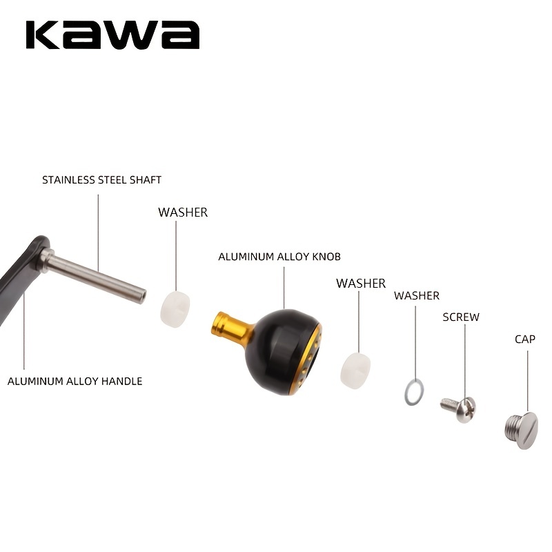 Kawa-Perilla de mango de carrete de pesca para Kawa y Shimano, material de  aleación, carrete