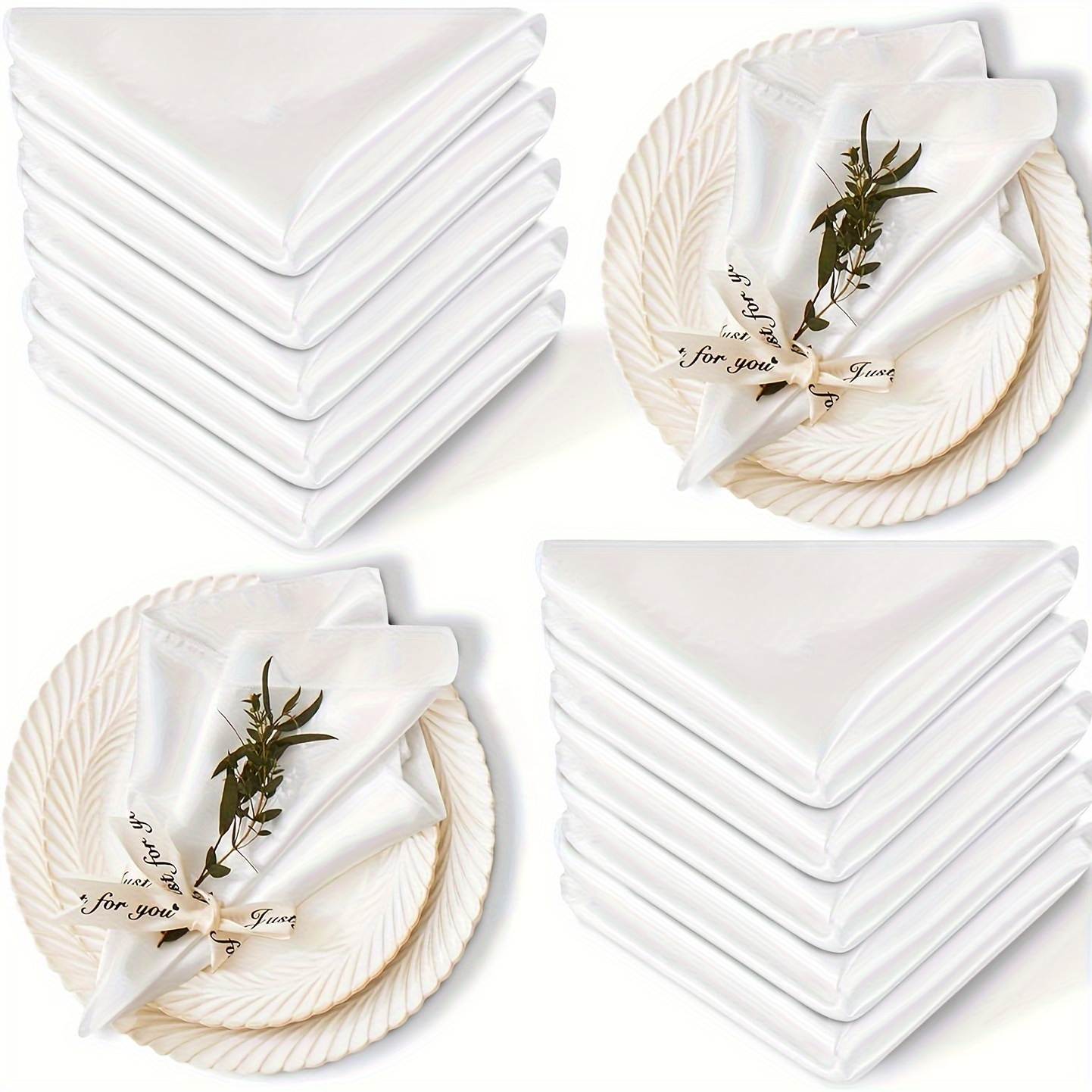 Wrinkle free White Napkins For Weddings Parties And Events - Temu