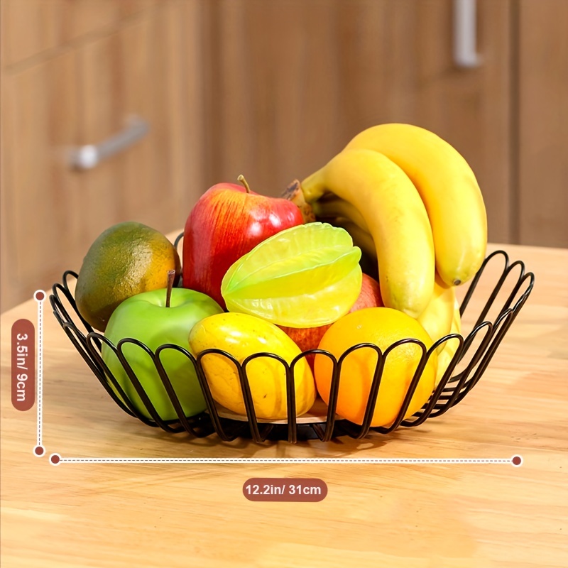 Frutero redondo para encimera de cocina, frutero hecho de alambre de metal,  canasta de frutas moderna para frutas, verduras y más, práctica cesta de