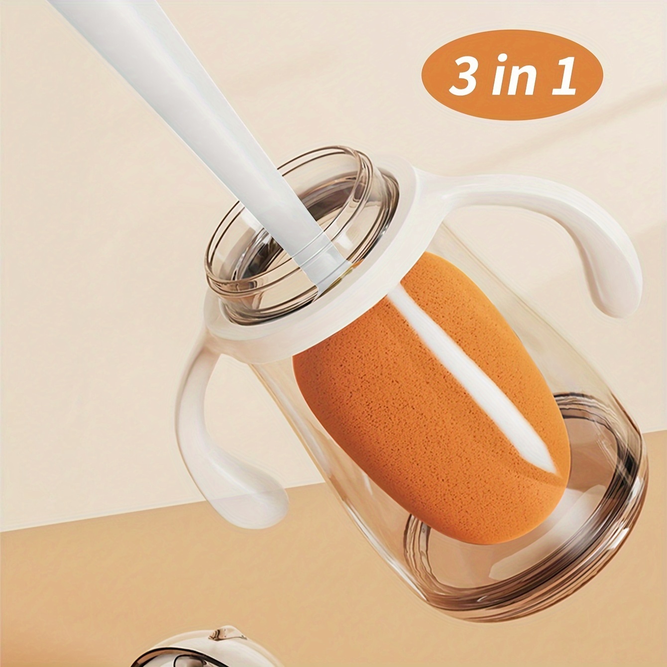 1pc 3 In 1 Multifunction Cup Cleaning Brush, Carrot Design Bottle Cleaning  Sponge, For Home