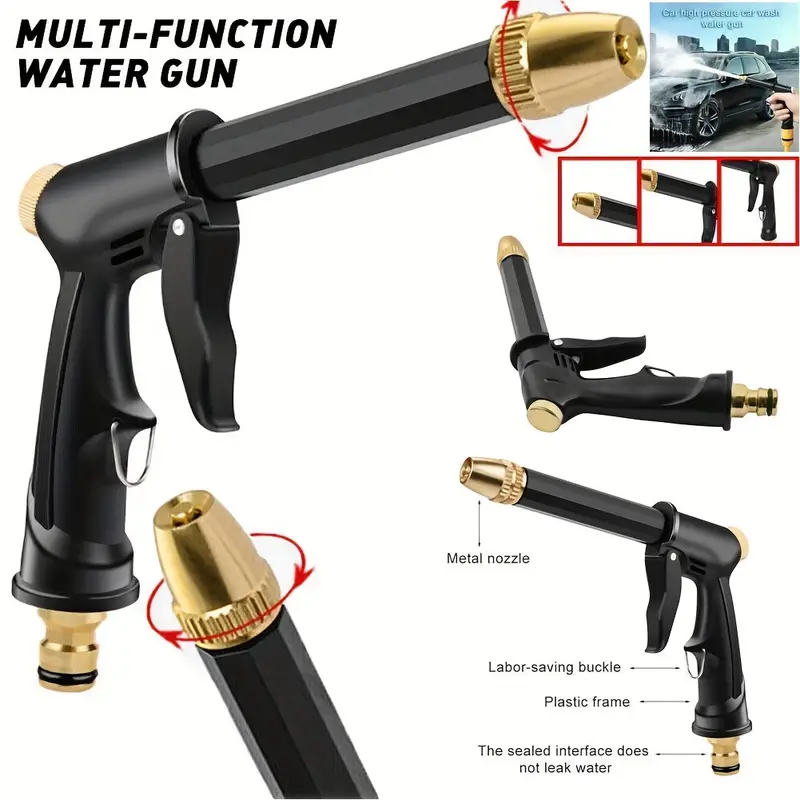 1pc adjustable nozzle high pressure power washer gun for car washing and garden cleaning anti kink swivel connector and universal fit details 0