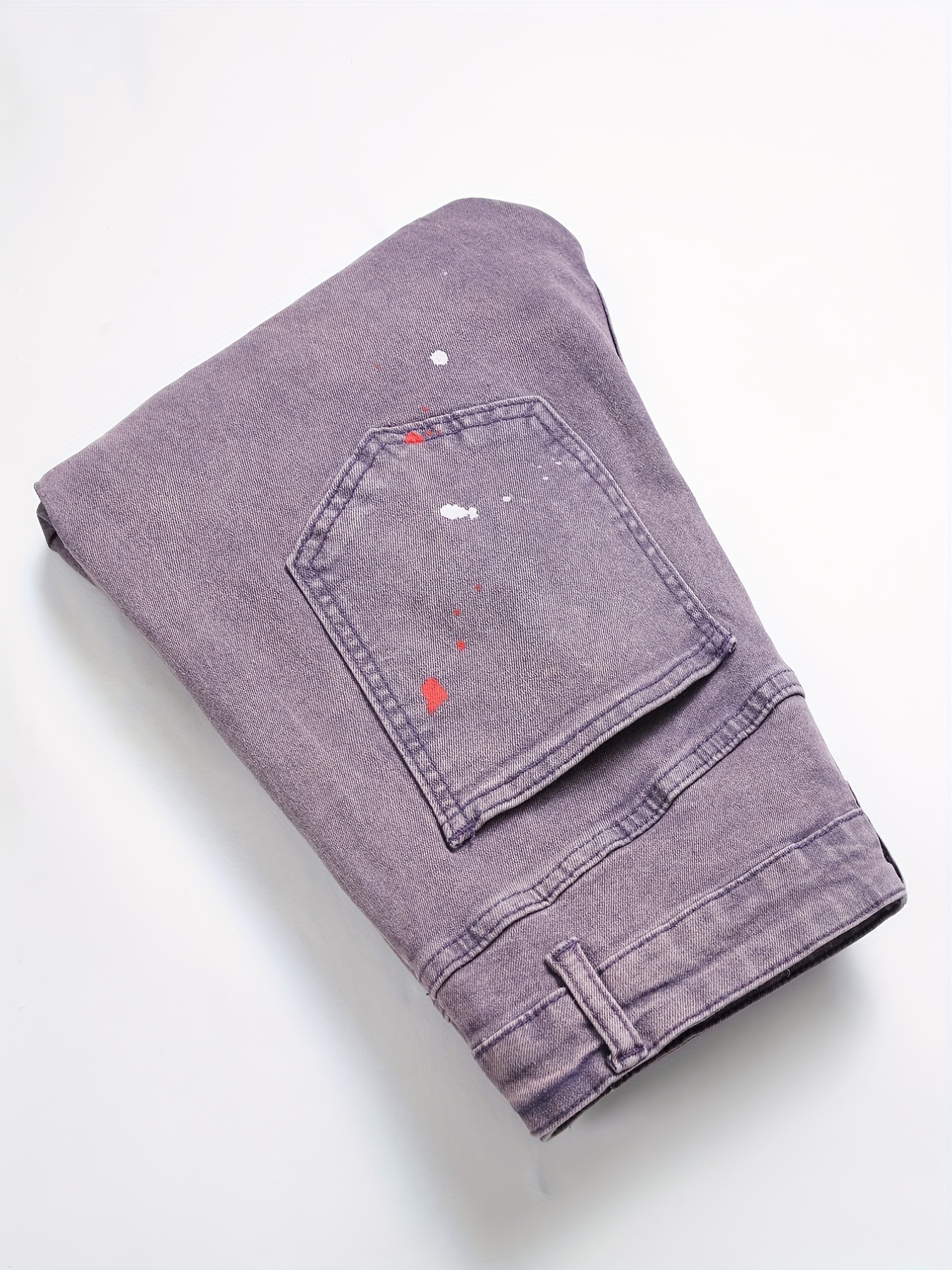 2023 New Style Embroidered Purple Designer Distressed Jeans Men