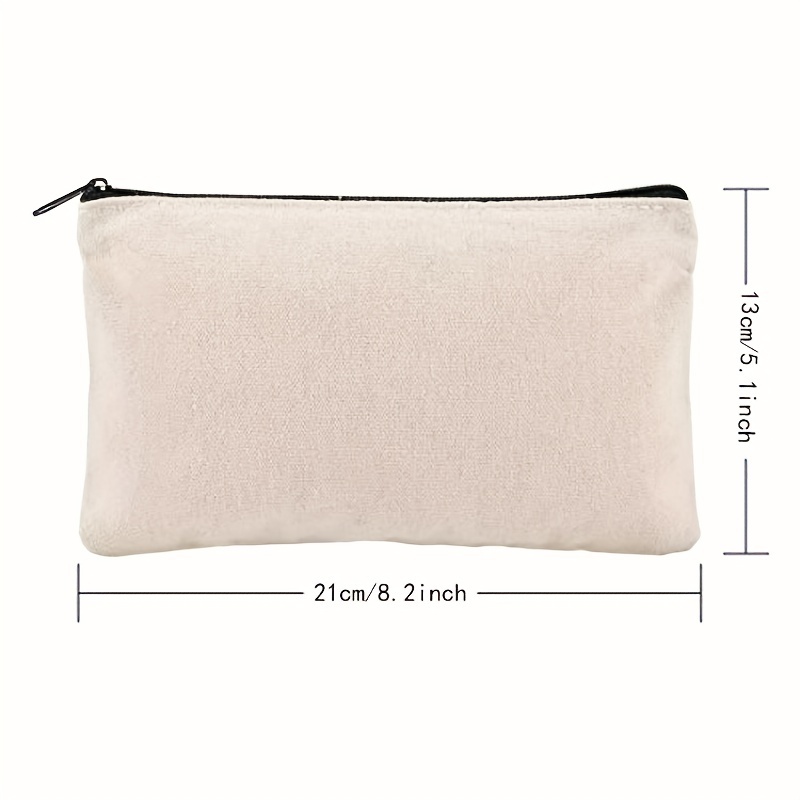 10 Pcs Blank DIY Craft Bag Canvas Pen Case Blank Makeup Bags - Canvas  Pencil Bag Cotton Canvas Cosmetic Bag Travel Bag