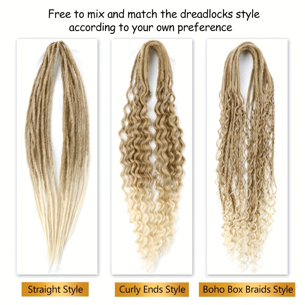 Boho Double Ended Dreadlocks Extensions 60CM Soft Honey B