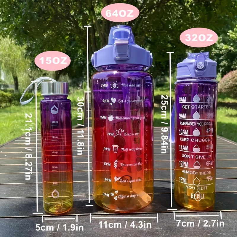 Sports Water Bottles With Push Button, & &, Motivational Water