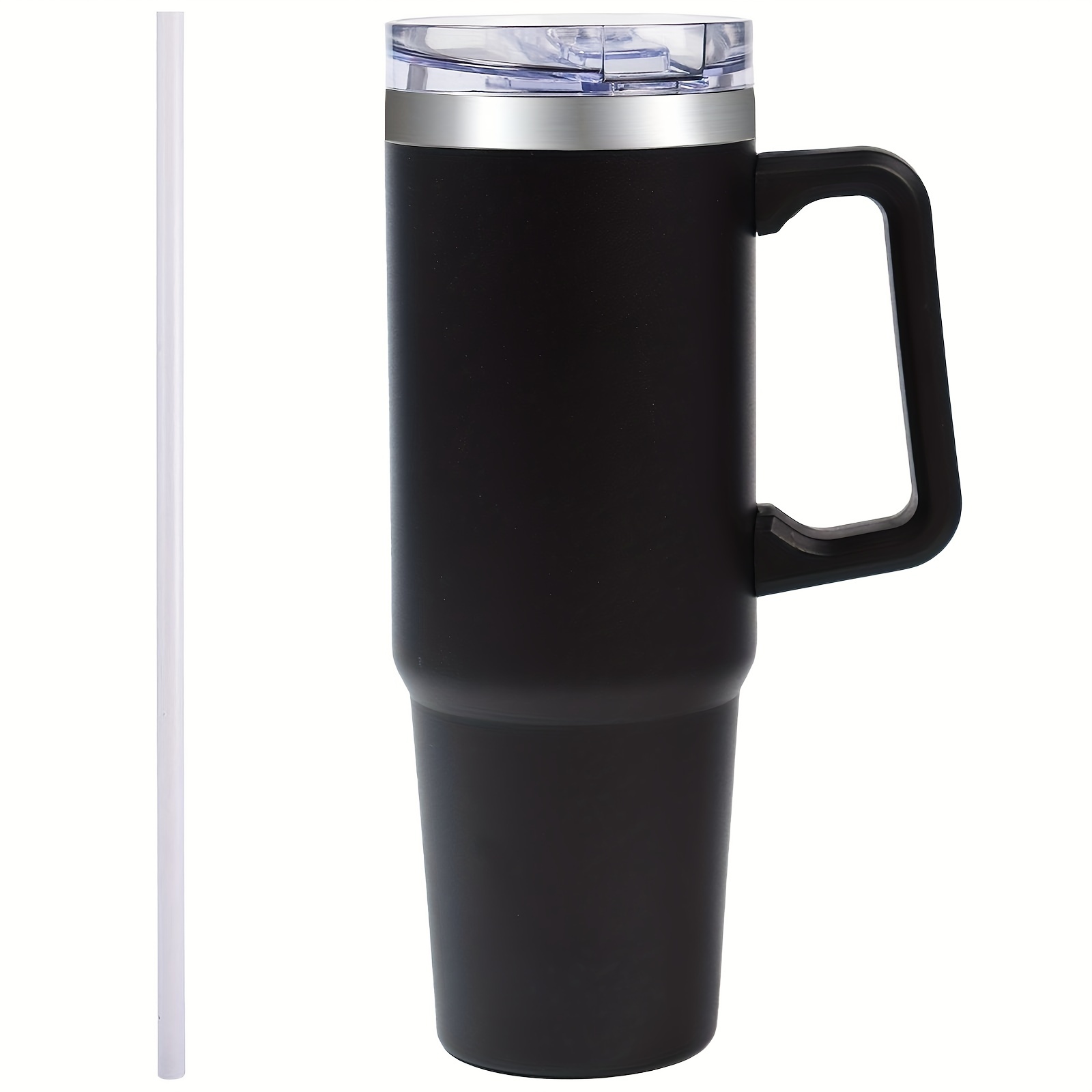 1pc 35 Oz Tumbler With Handle And Straw Lid