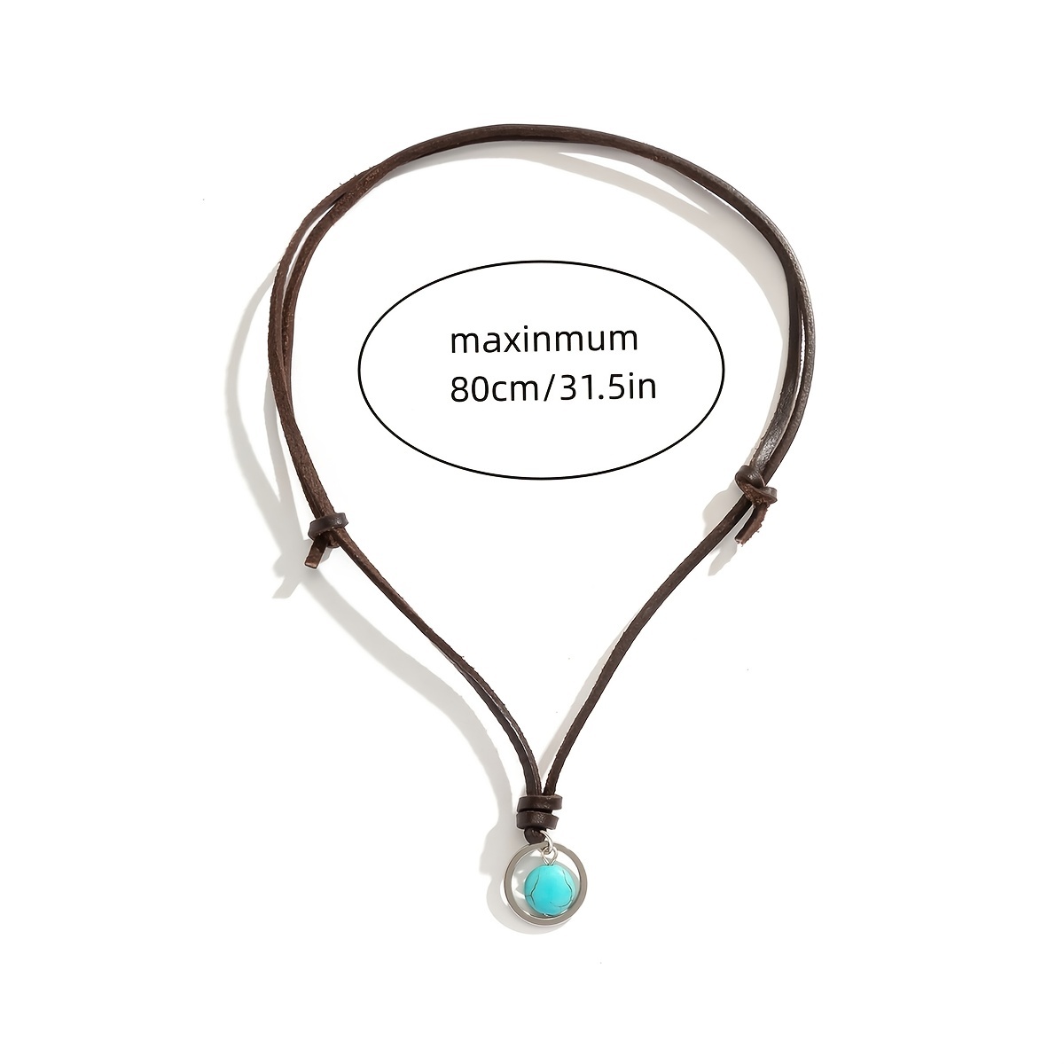 Bohemian Vintage Circle Turquoise Necklace for Men