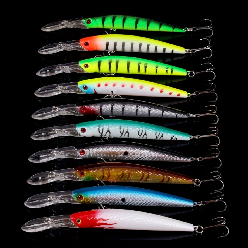 5pc Jointed Trolling Bait Minnow Fishing Lure 9.2g Bass Crankbait Tackle  Wobbler