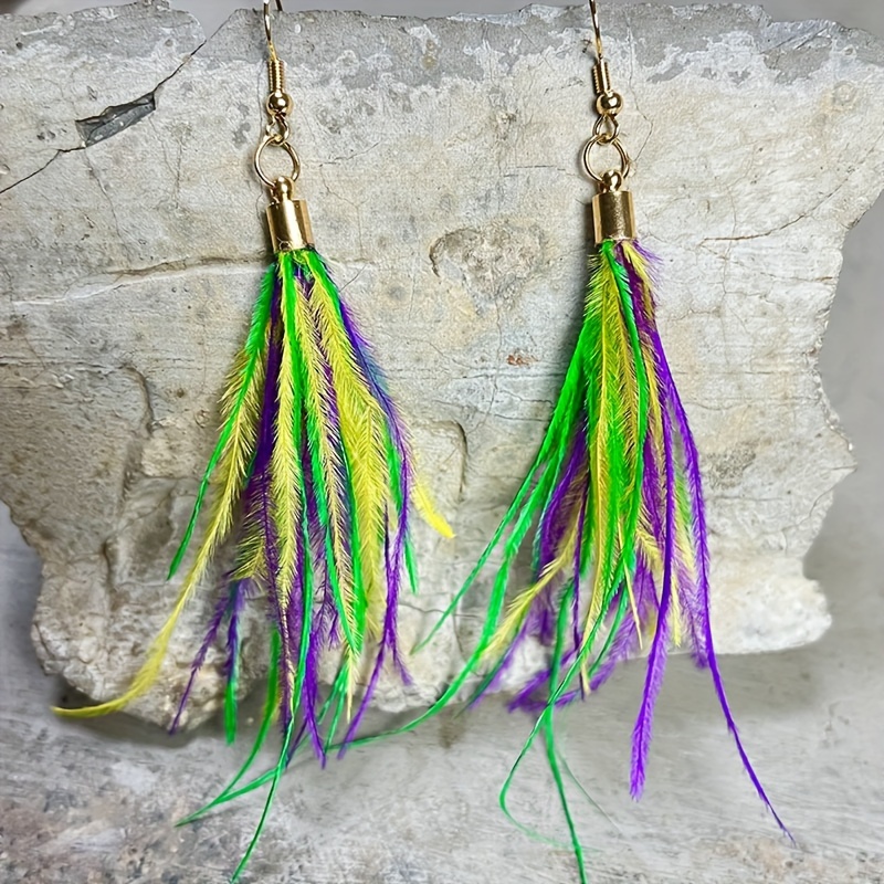 temu mardi gras earrings