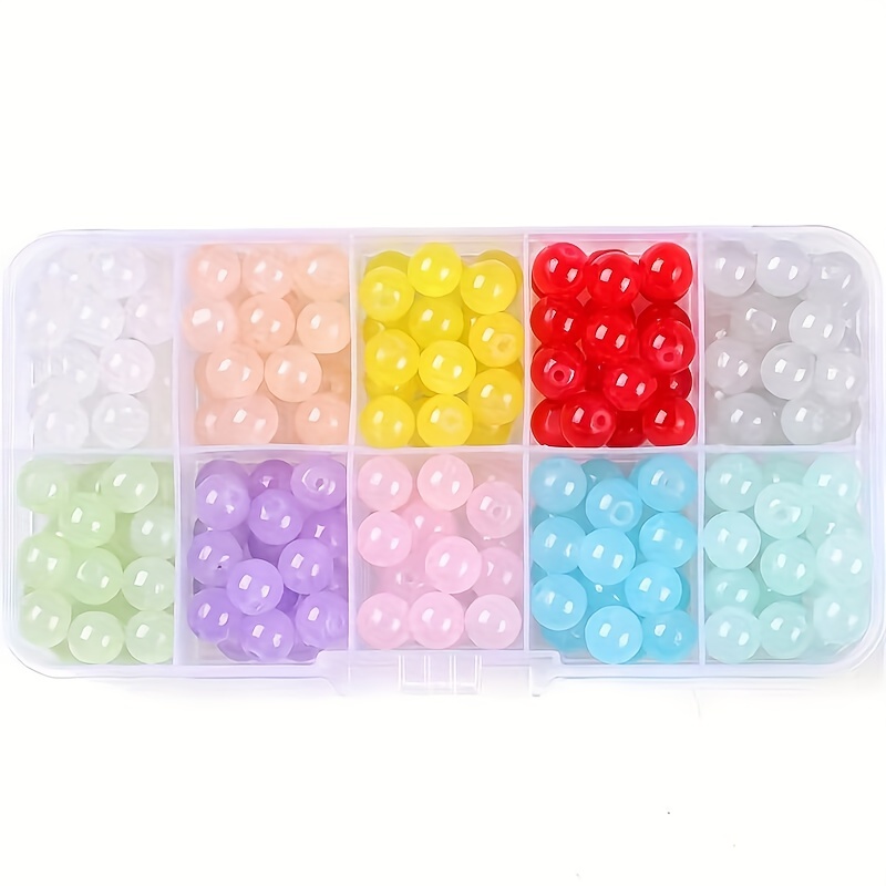 10 Colors Box Glazed Glass Beads For Jewelry Making Diy - Temu