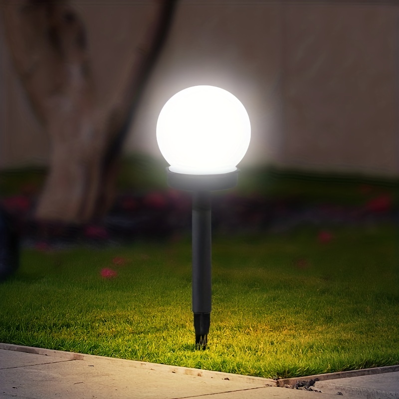 Lot de 3 lampes boules solaires LED patio prise projecteur jardin