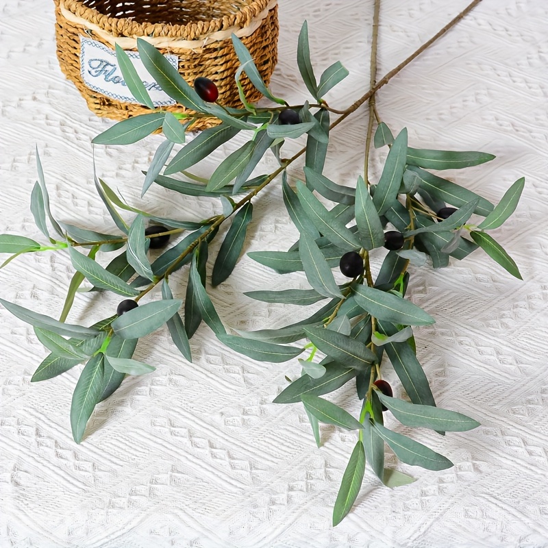 BEIJIALY 6pcs Artificial Olive Branch Plants, Fake Olive Tree Stems  Greenery Branches Bulk Faux Olive Flower Branches, 15in Olive Tree Branches  Stems Bushes for Home Wedding Decor : : Home & Kitchen