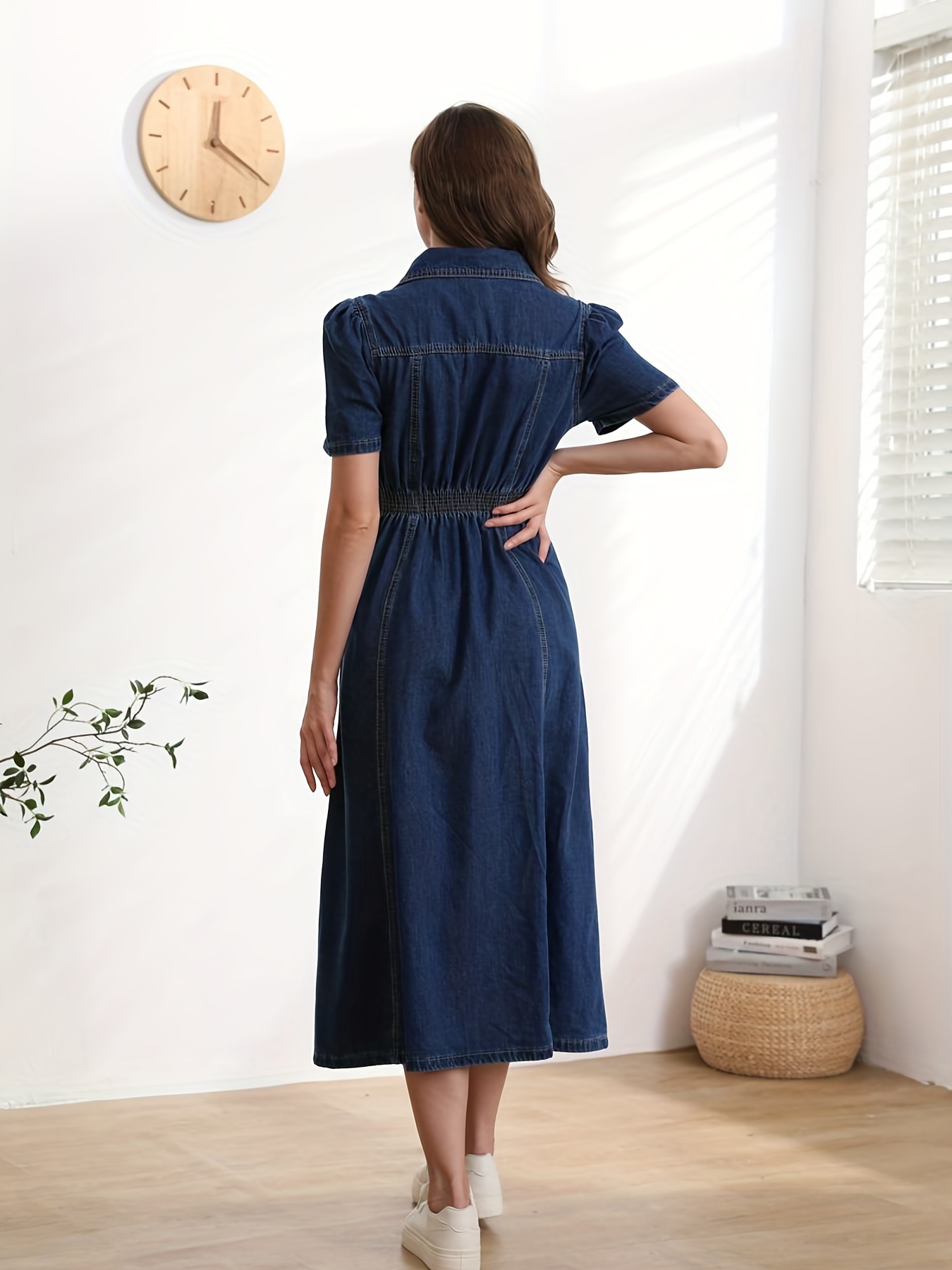 新品タグherlipto Eze Puff-Sleeve Denim Dress herlipto Eze Puff-Sleeve Denim Dress