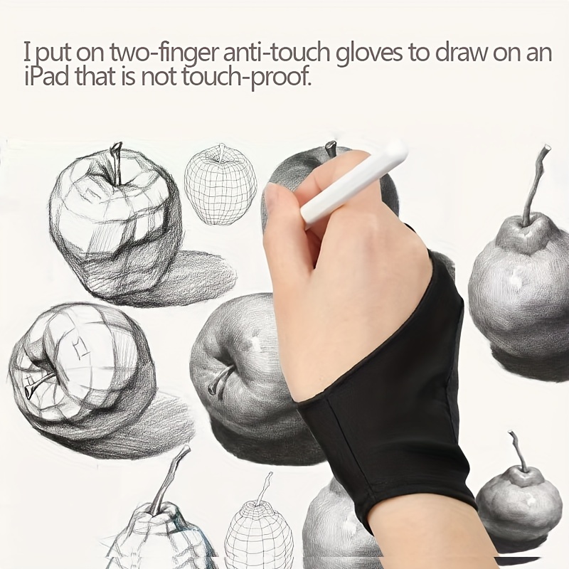 Anti Smudge Two finger Anti Touch Drawing Gloves For Drawing - Temu