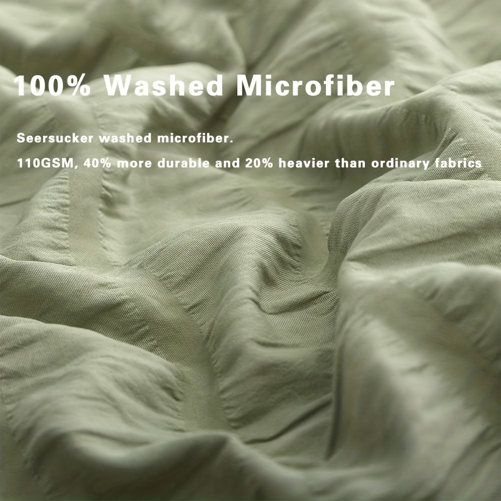 Green Solid Color Plain Microfiber Duvet Cover