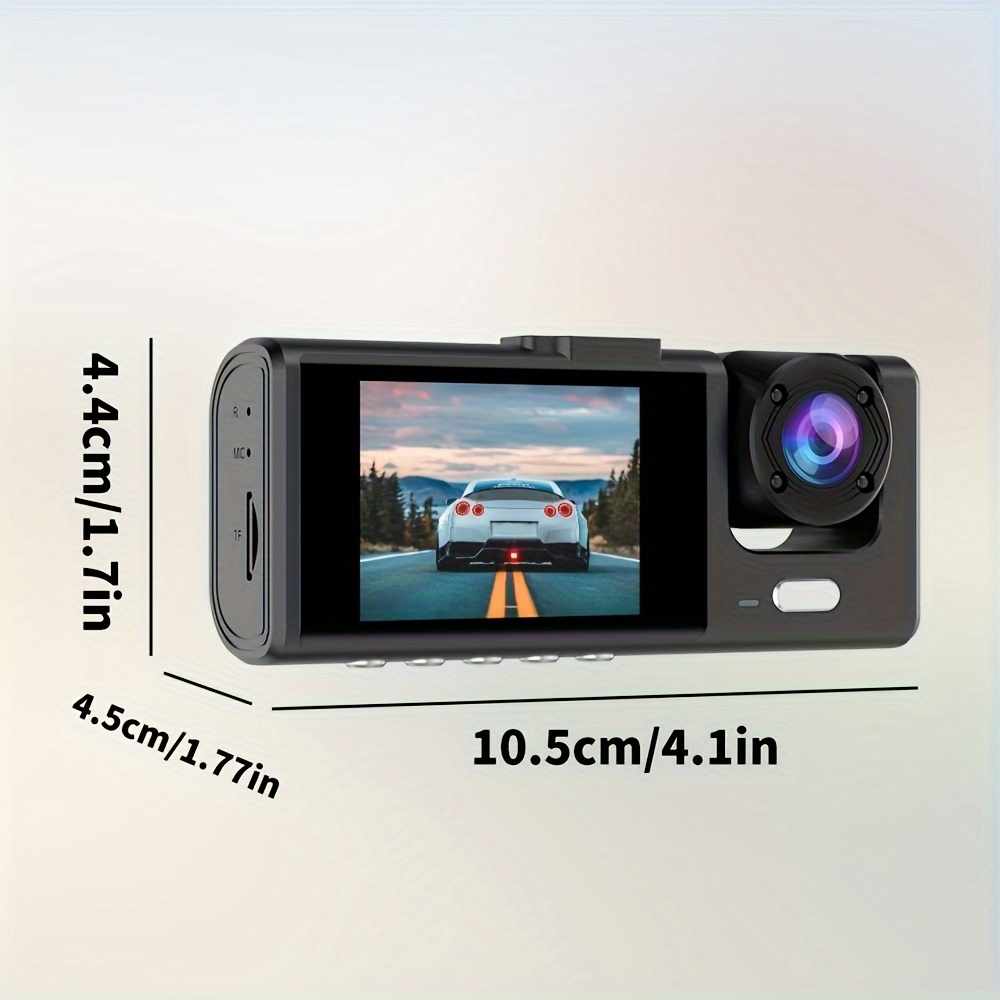 3 Camera Lens Car Dvr 3 channel Dash Cam Hd 1080p Front Rear - Temu
