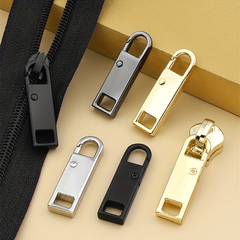 Zipper Pull Replacement Slider 4pcs Universal Metal Handle Mend Fixer Zipper Tab Repair Kit for Suitcases Luggage Jacket Backpacks Wallet Coat Purse
