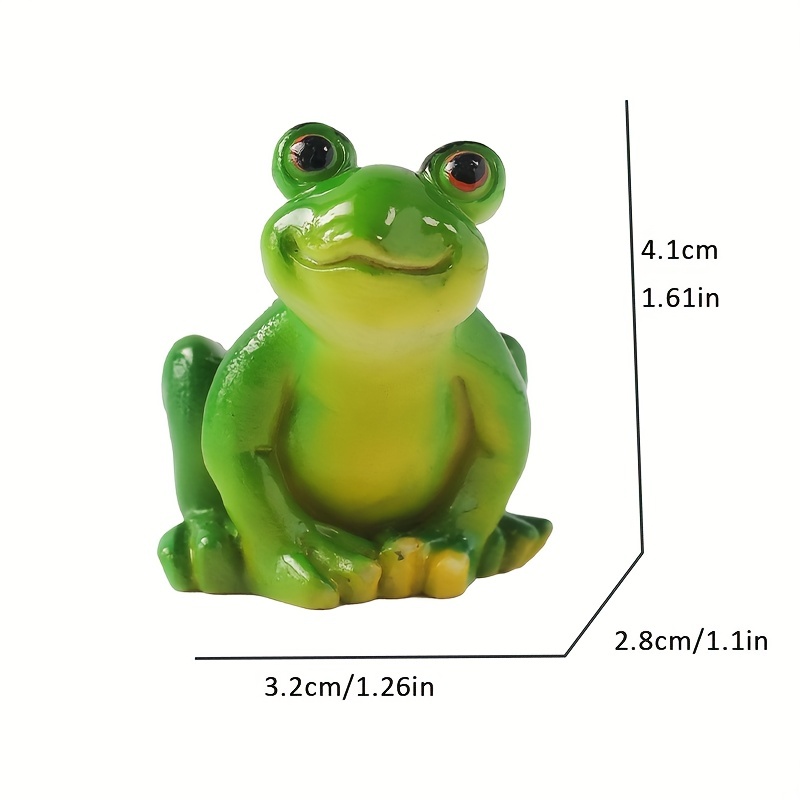 6pcs Resin Statue Mini Frogs, Miniature Figurines Fairy Garden Accessories  Animals Model Moss Micro L…