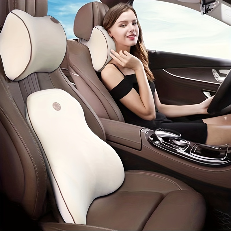 Breathable Car Seat Headrest Car Neck Pillow Cushion Back Lumbar