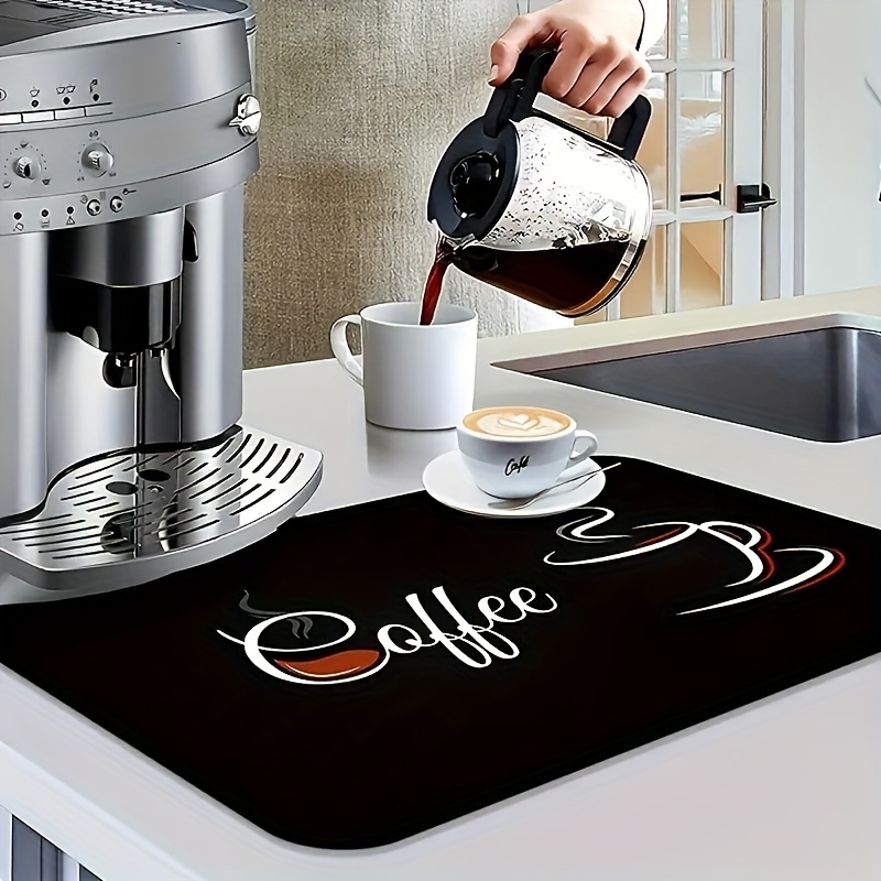 Coffee Mat Coffee Bar Mat For Countertops Absorbent Dry - Temu
