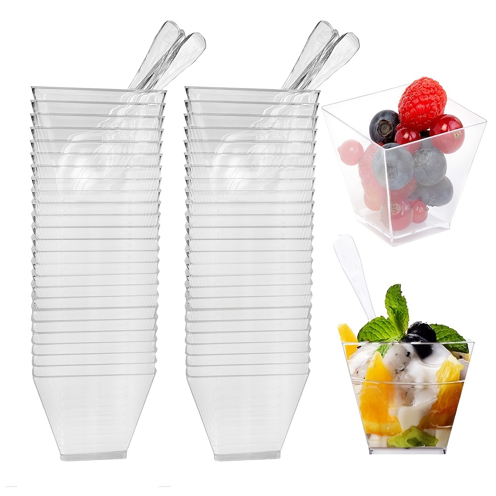 Plastic Cup - Clear Small Square Cups