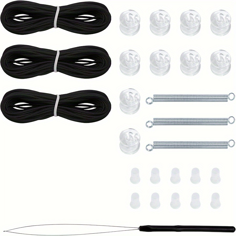 1 Set Venetian Blind Repair Kit (With Metal Wire Bundle Tightening Tool),  Camping Car Window Blind Venetian Blind Rope Repair Bundle Tightening Kit, S