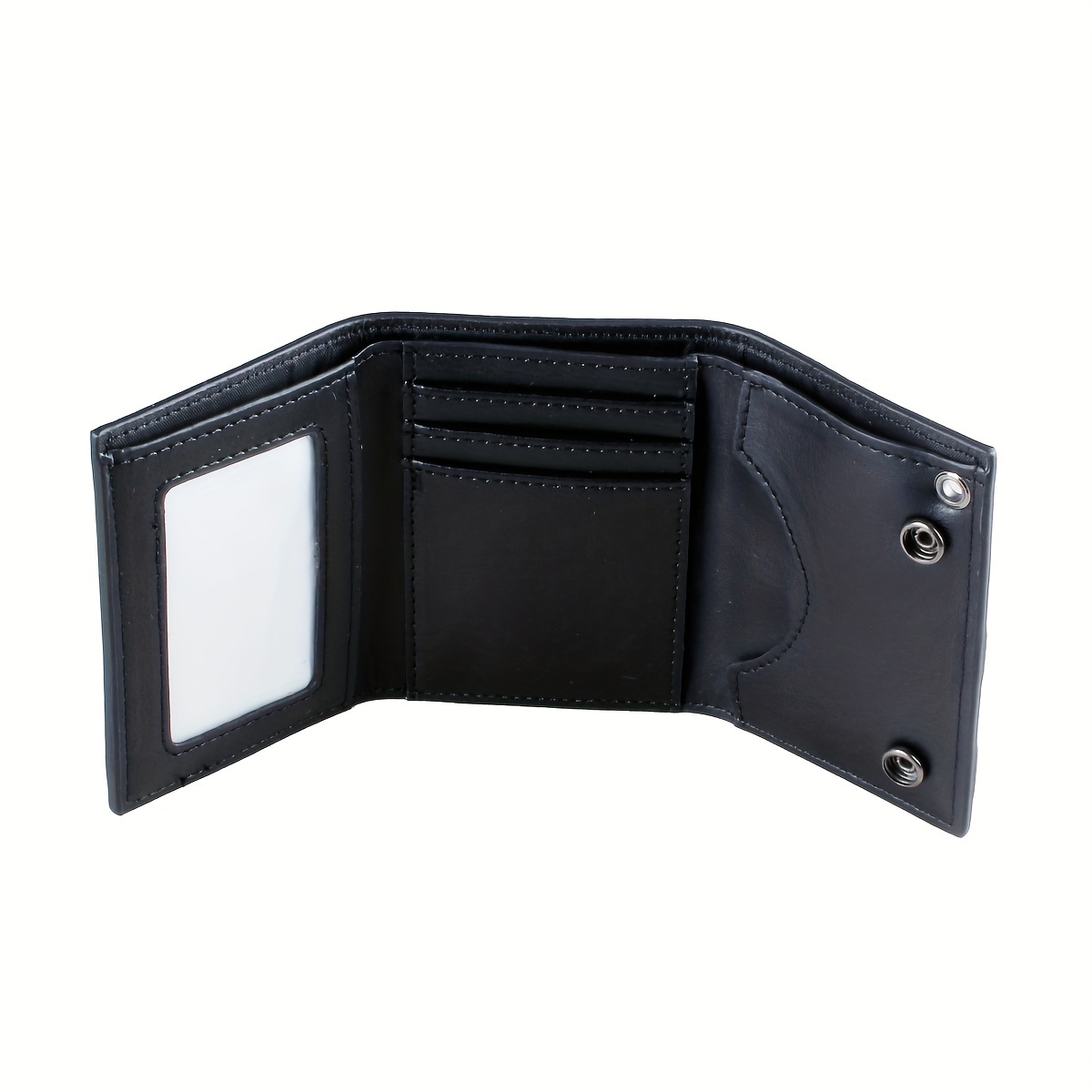 High Skull Cross Chain 3 Fold Men's Wallet