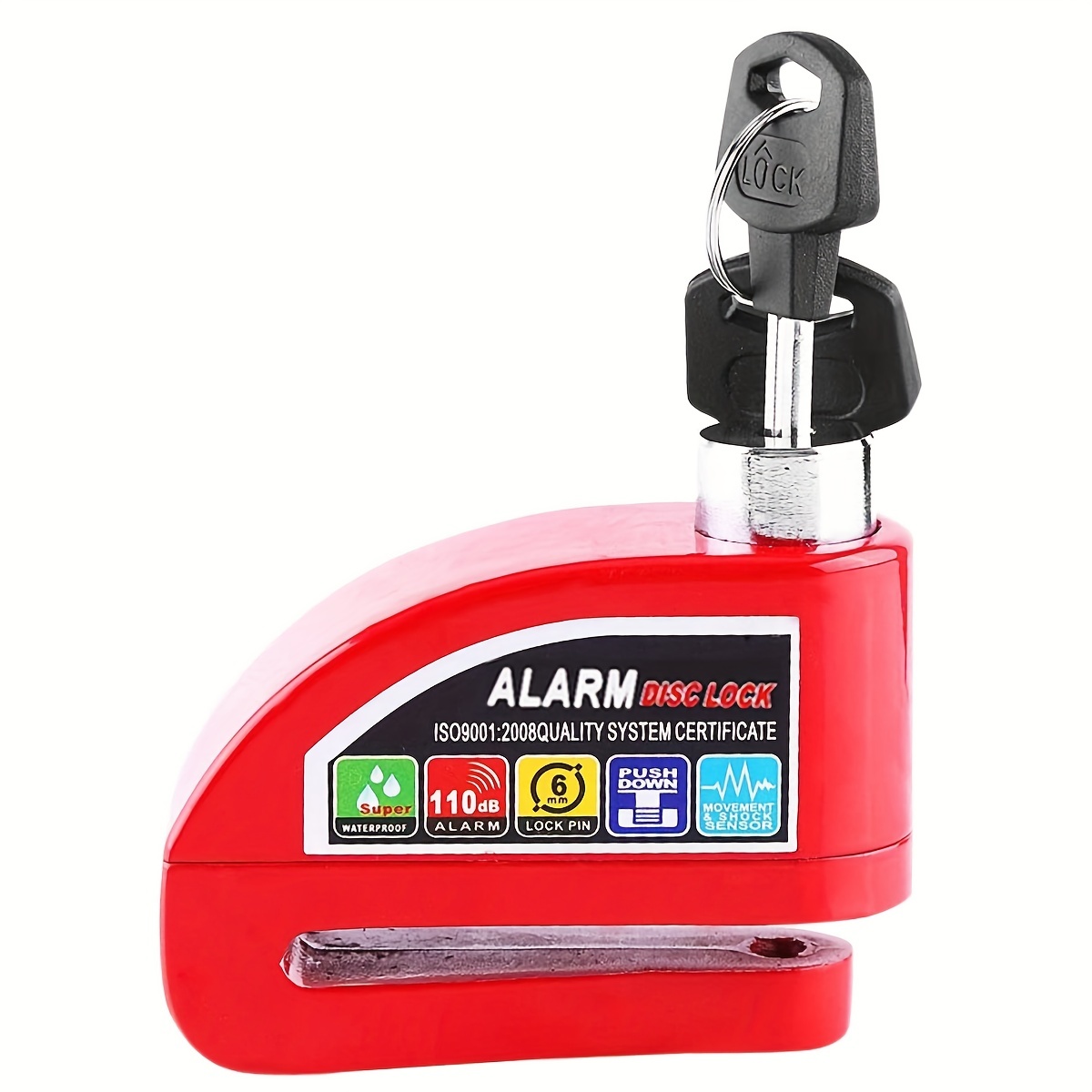 Motorcycle Anti-theft Disc Lock With 110db Alarm, Scooter Anti