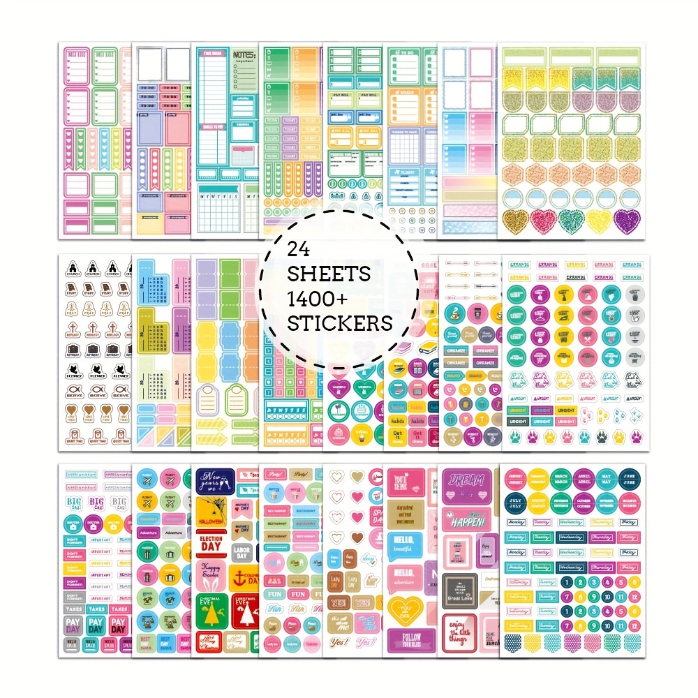12 Sheets of Planner Stickers with 730Pcs, Cute Planner Labels and  Accessories, Stylish Calendar Tag Pack, Monthly Daily Journal Set of  Stickers, Budget Tabs for Planner (Style B) - Yahoo Shopping