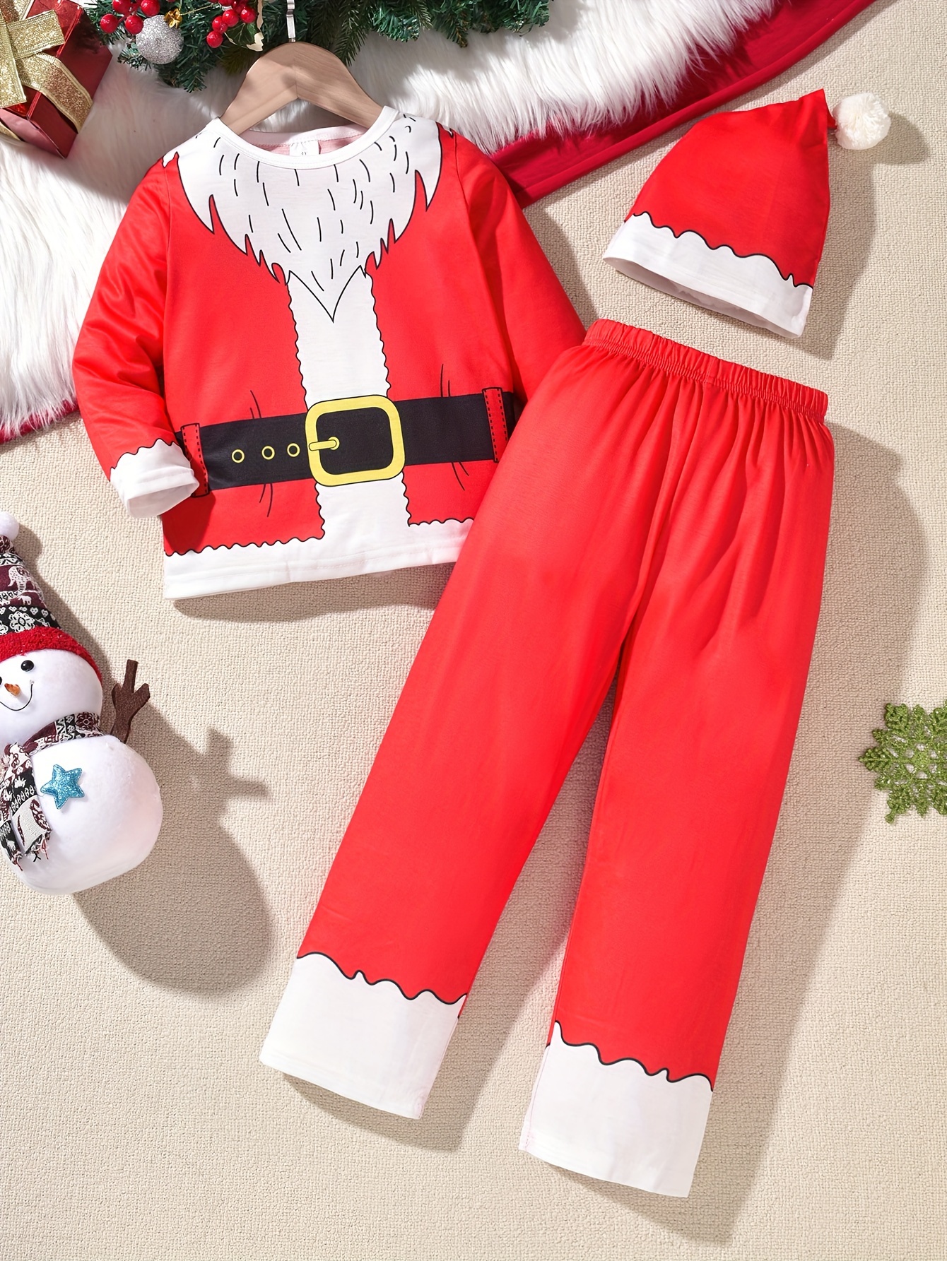 Disfraz De Santa Claus De 3 Piezas, Chaleco + Cinturón + Sombrero,  Accesorios De Cosplay De Navidad, Decoraciones De Fiesta, Accesorios De  Fotografía