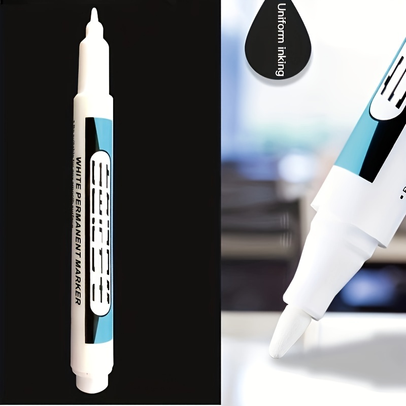 2 Pcs Acrylic White Permanent Paint Pen For Wood Rock Plastic
