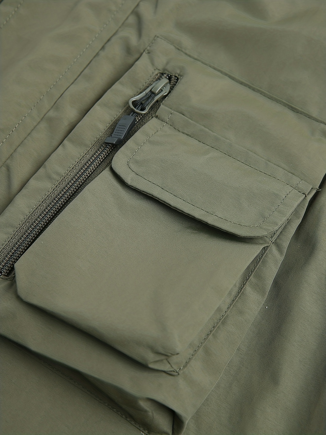 Men's Zipper Pockets Cargo Vest - Casual Stand Collar Outwear