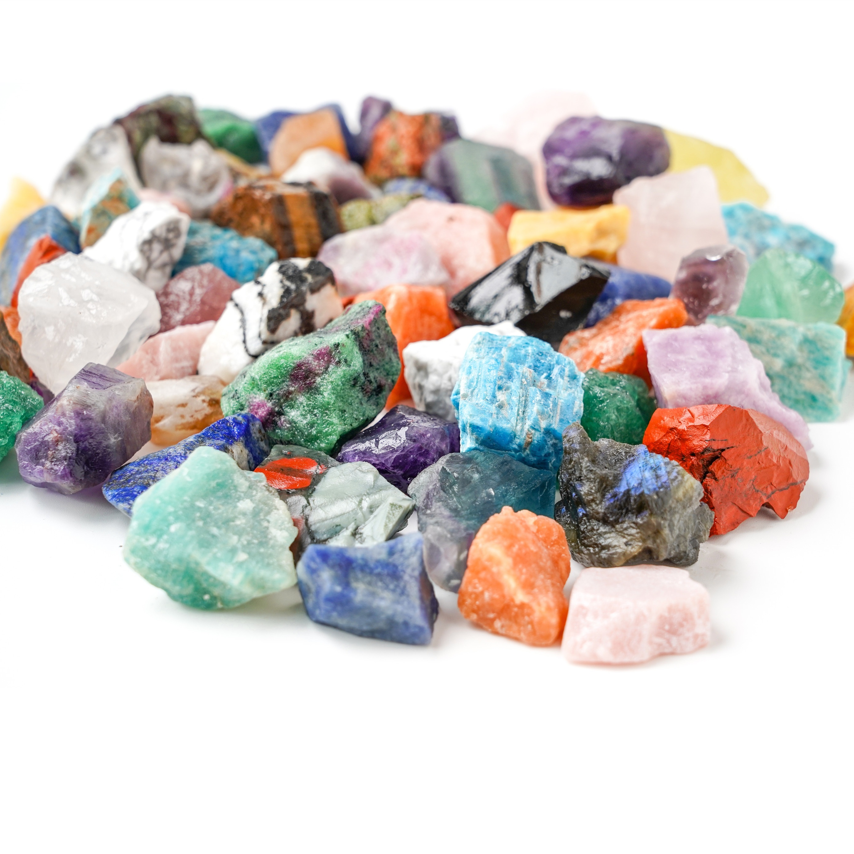 Piedras ásperas naturales con múltiples piedras preciosas de cristal  mineral en bruto Piedra – Yaxa Colombia