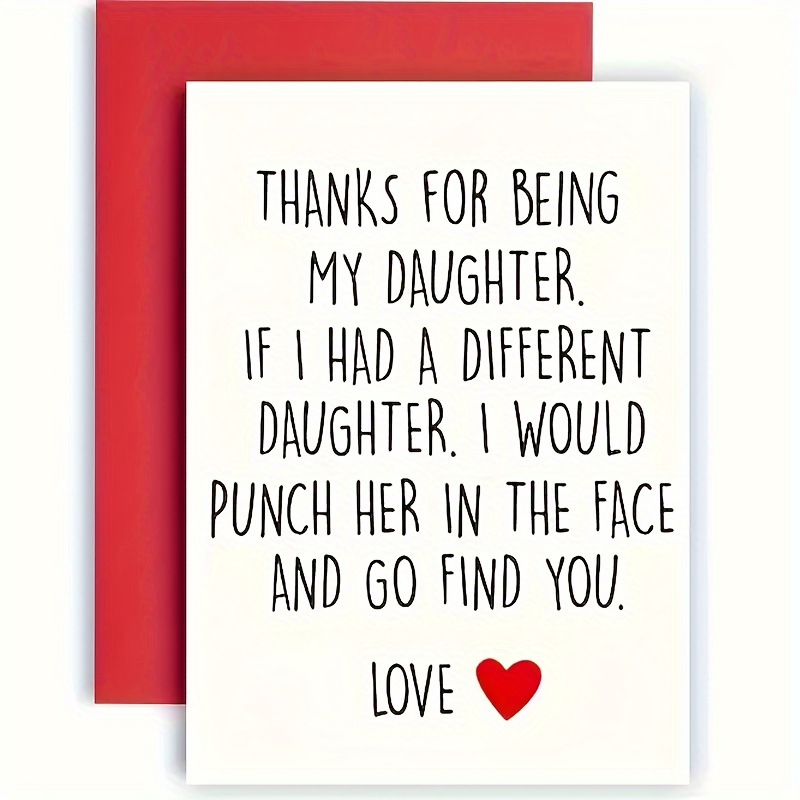 TEMU Birthday Greeting Card For Daughter, Humorous Birthday Greeting Card, The Best Birthday Gift For Daughter, Birthday Greeting Card