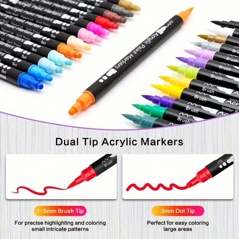 Skyglory Cross Border Acrylic Marker Pen Economic Pack Art Color Pen  Waterproof Diy Pen Double Headed Marker Pen - Office & School Supplies -  Temu