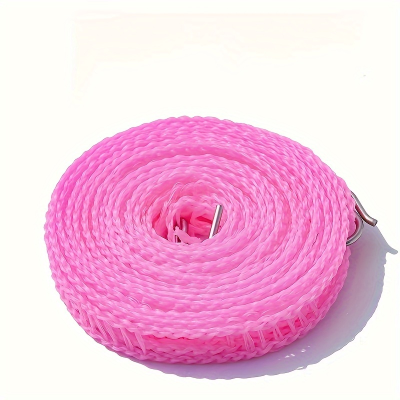 Niutu0 Windproof Non-slip Laundry Line Clothes Hanger Laundry Drying Rope For Travel FK Pink 5m