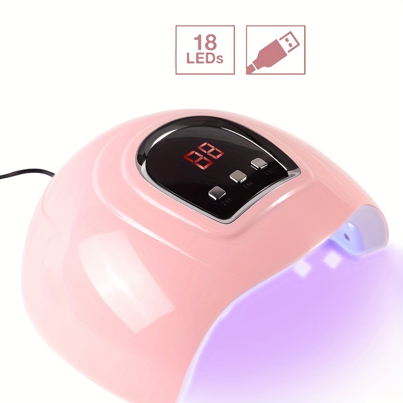 Lampada per unghie rosa da 54 W, asciuga unghie ad asciugatura rapida con  sensore automatico, luce per fototerapia per tutti gli smalti gel per