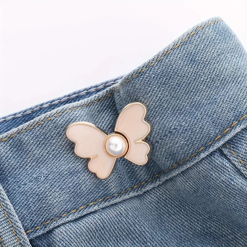 Waist Tightener Button Butterfly Adjustment Buckle Jeans Denim