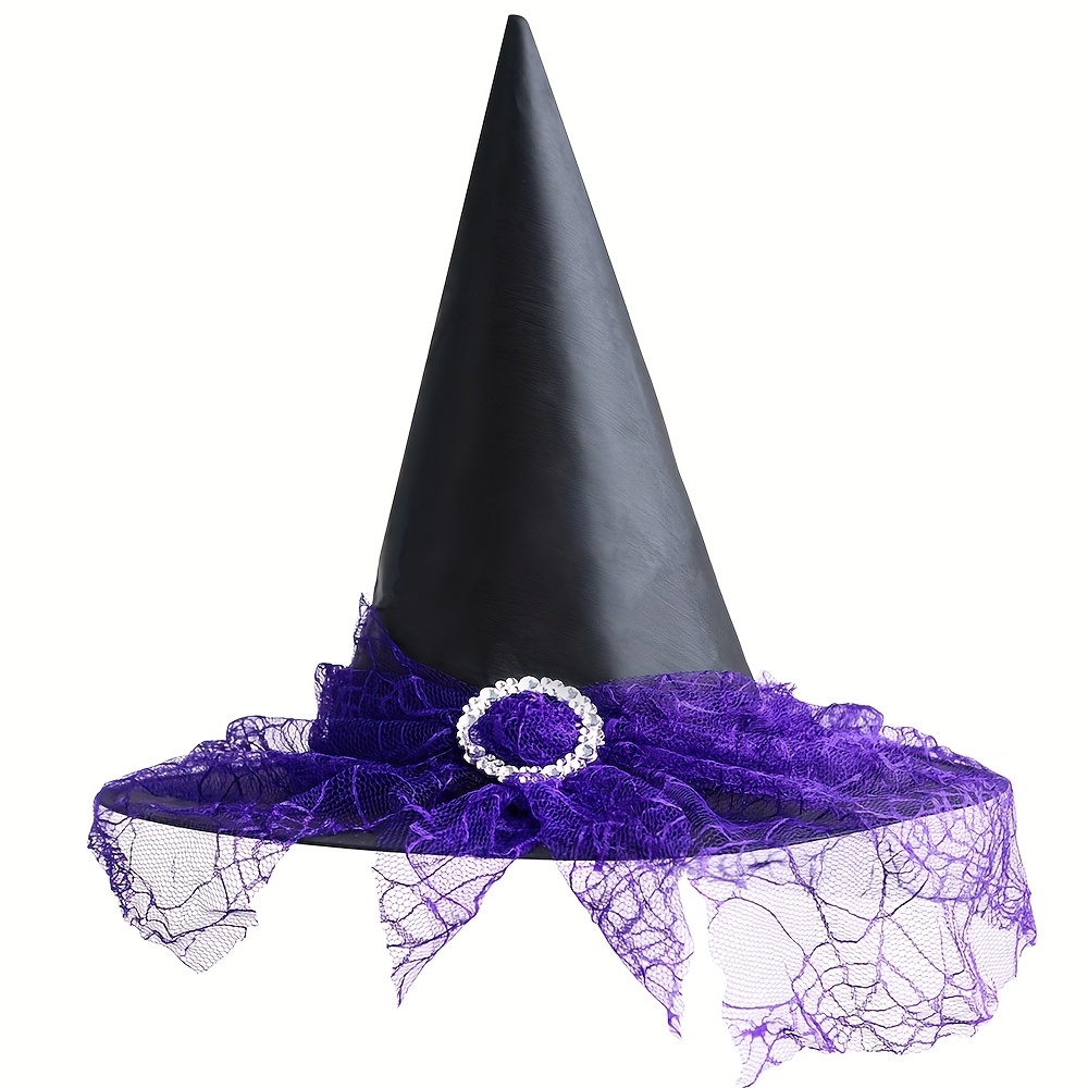 Cappello Da Strega Di Halloween Cappello Da Mago Con Velo A - Temu Italy