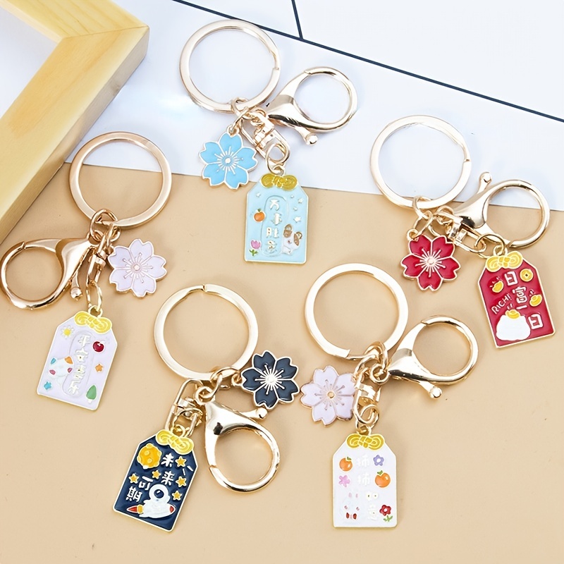 Cartoon Happy Face Colorful Flower Keychain, Holiday Gift, Bag Pendant,  Metal Key Ring Ornament For Men - Temu United Arab Emirates