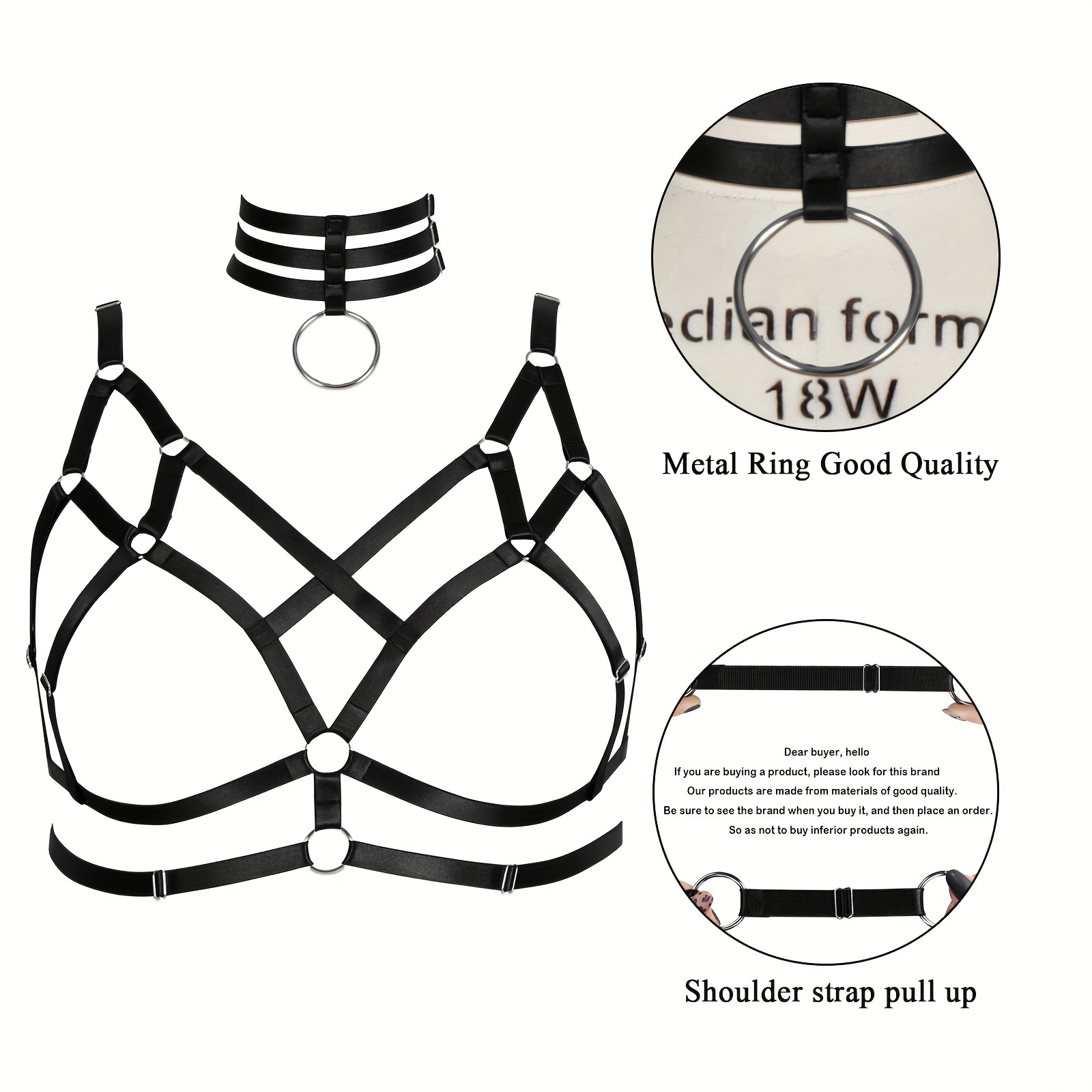 Candy Color Sexy Harness Women Plus Size Cage Bra Elastic - Temu
