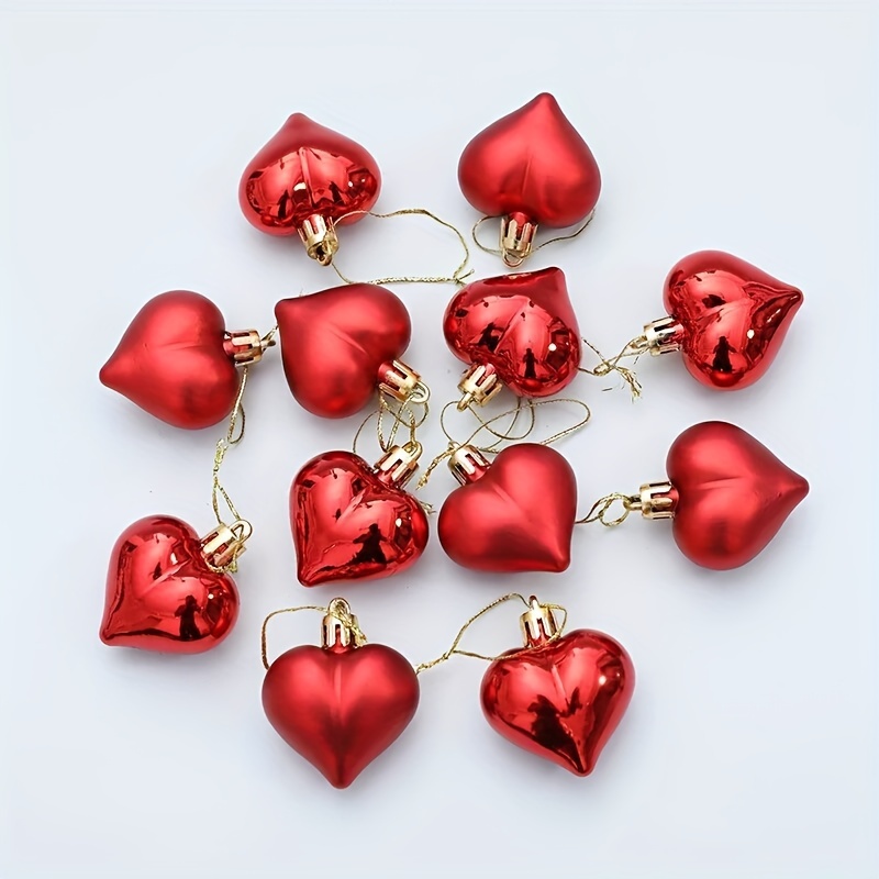 Heart Shaped Hanging Ornaments Red Heart Plastic Pendant For - Temu