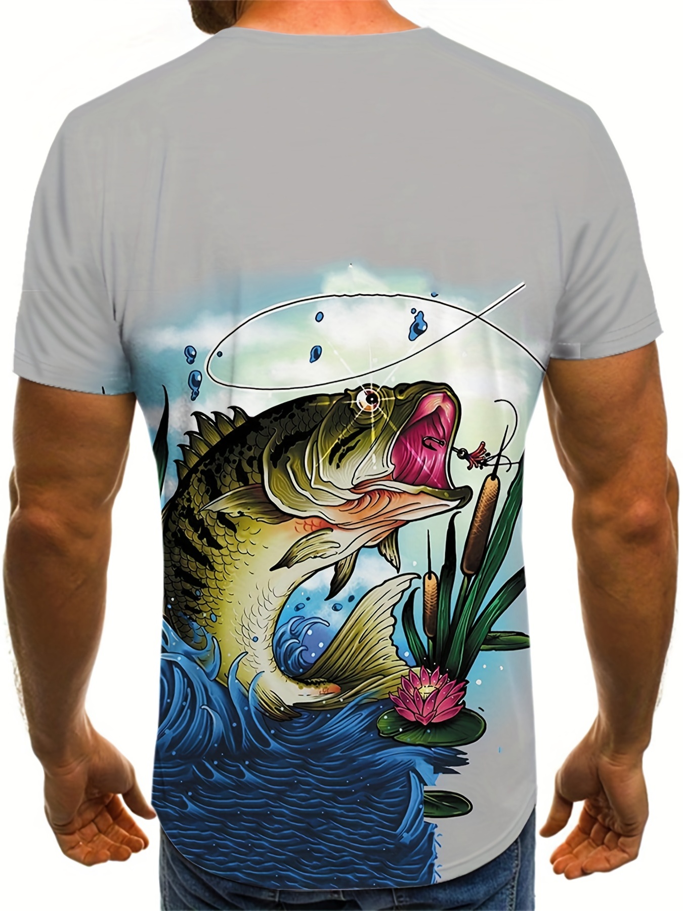 Large Mouth Bass Fish Funny Fishing Fisherman Men Boys Unisex T-Shirt