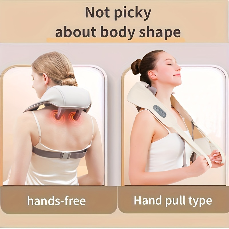 Neck Shoulder Massage With Soothing Heat, Electric Back Massager, 3d Deep  Tissue Kneading Massagers For Full Body Muscle - Temu
